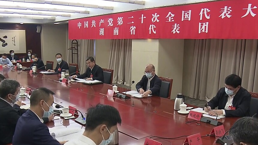 湖南代表团举行分组会议 讨论审议中央纪委工作报告和党章修正案 卢展工张庆伟毛伟明朱国贤等参加