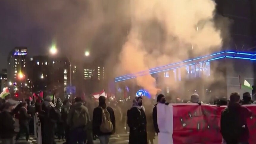 加拿大蒙特利尔爆发反北约和声援巴勒斯坦抗议活动 活动逐渐升级为暴力冲突 3人被捕