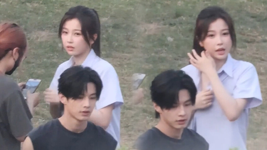 甜度拉满！何与《双轨》片场开车接虞书欣