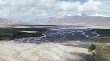 青海格尔木：高原夏日辫状河流