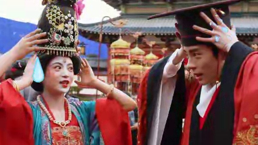 《国色芳华》动感地带芒果卡高光花絮：李幼贞刘畅沉重的婚礼帽
