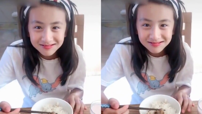 田亮老婆晒一家吃饭视频森碟碗最大吃最多碗破口还在用超节俭