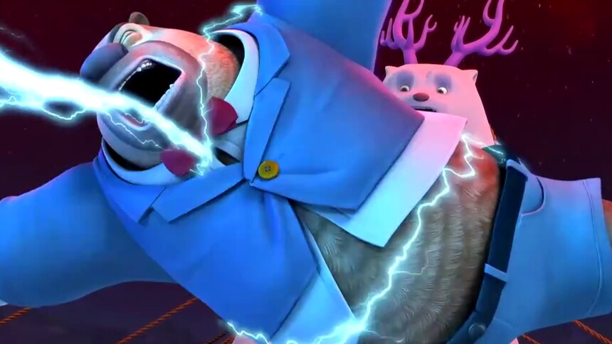 《熊出没之雪岭熊风》片段:熊二为大白熊挡枪-电影-高清视频在线观看