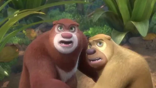 熊出没变形记片段熊大熊二大战青蛙