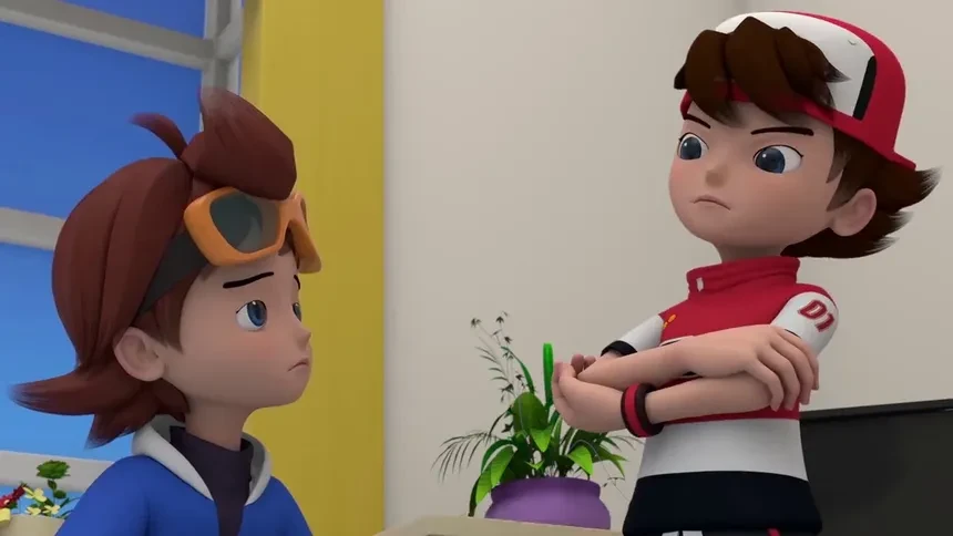 魔幻陀螺5灵哲和东宇准备出门跟妈妈说明原因