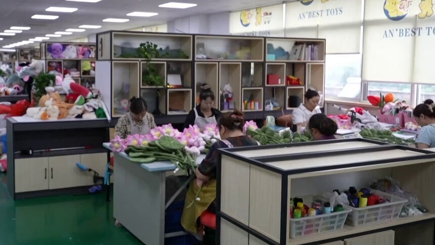 江苏扬州：中秋文创消费热 毛绒荷花成节日新伴手礼
